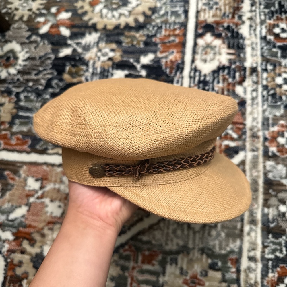 Brixton Tan Kayla straw cap with braided band